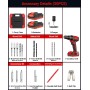 KUZUPRO Taladro Percutor a Bateria 21V, Taladro Atornillador con 2 Baterías 2000mAh, 25+3 Ajuste de Par Destornillador