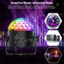 Bola Luces Discoteca LED, 7 Colores RGB Luz con Sonido Activado, 4M Cable USB, Rotación de 360 , Ideal para Cumpleaños,