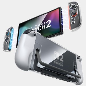 JSAUX Funda acoplable para Nintendo Switch 2 2025, funda protectora de agarre de PC + TPU, accesorios compatibles con consola