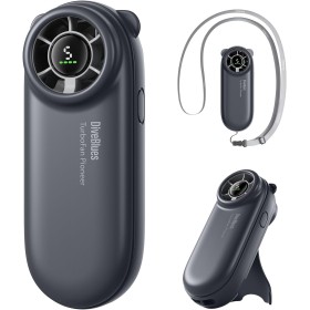Diveblues TurboBear Mini Portable Turbo Fan - 8.8m/s Powerful, Super Light 85g, 5 Speed, Rechargeable Battery, Compact Pocket,