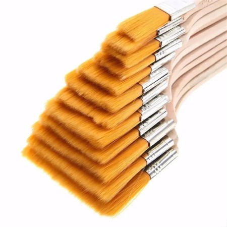 Juego de pinceles de nailon de 12 piezas: cerdas sintéticas de alta ca