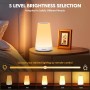 Auxmir Lámparas de Mesita de Noche, Recargable 1800mAh con USB, Luz Nocturna LED sin Cable, Control Remoto y Táctil,