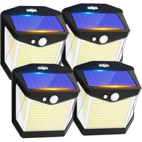 Luz Solar LED Exterior Jardin: 248 LED Luces Solares Sensor de Movimiento 270° Foco Solar Exteriores Lampara IP65 Impermeable