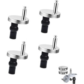 Paquete de 4 bisagras para asiento de inodoro con tornillos y tuercas expansibles, accesorios de asiento de inodoro fáciles de