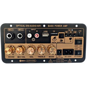 Comphic Placa de Amplificador de Potencia de Subwoofer D50 35W con Audio óPtico 12V24V220V Placa de Amplificador de Audio