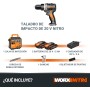 WORX Taladro Percutor a batería 20V Máx | WX352 | Motor sin escobillas | Power Share | 2 baterías de 2Ah | Cargador y maletín |
