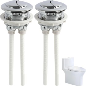 Juego de 2 pulsadores universales para inodoro de 40 mm, pulsador para inodoro de doble descarga, adecuado para inodoros con un