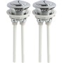 Juego de 2 pulsadores universales para inodoro de 40 mm, pulsador para inodoro de doble descarga, adecuado para inodoros con un