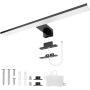 Aourow Lampara Espejo Baño 10W,40CM 820LM Aplique Luz Espejo Baño,Blanco frío 6500K Luces de LED Espelho Resistente al Agua para