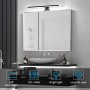 Aourow Lampara Espejo Baño 10W,40CM 820LM Aplique Luz Espejo Baño,Blanco frío 6500K Luces de LED Espelho Resistente al Agua para