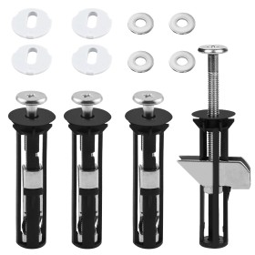 4 Piezas Asiento de Inodoro Kit de pernos, Fijación para asientos de Inodoro Tornillos, 8 Randelas de Polipropileno, Instalación