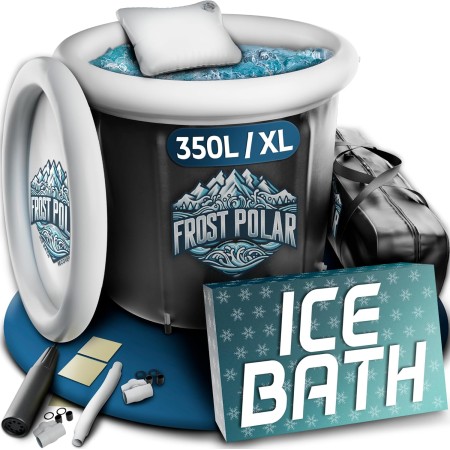 FROST POLAR - Bañera Hielo Recuperacion 350 Litros - Ice Bath 80 cm x 85 cm Soportes de Aleacion de Aluminio - Bañera Agua Fria