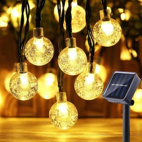 Moxled Guirnaldas Luces Exterior Solares, 11M 60 LED Guirnalda Luces Solar Impermeablet, 8 Modes Interior y Exterior Cadena de