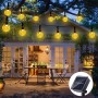 Moxled Guirnaldas Luces Exterior Solares, 11M 60 LED Guirnalda Luces Solar Impermeablet, 8 Modes Interior y Exterior Cadena de