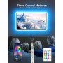 KANTUTOE TV LED Lights Strip, 5m RGB TV Backlight for 45-75in TV, Music Sync, Bluetooth APP & Remote Control USB Powered LED