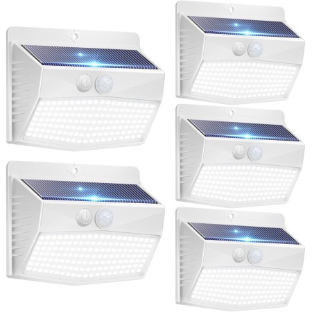 Peasur Luz Solar 3 Paquete/138 LED/3 ModosSúper Brillante Focos Solares con Sensor de Movimiento Impermeable IP65 Farolas