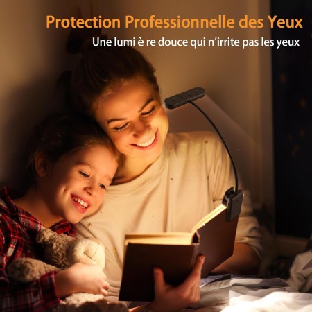 iFalarila Luz Lectura Recargable, 12 LED Luz para Leer en la Cama 360° Ajustable Lampara Lectura [RA95] Lampara para Leer en La