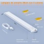 TRUMPETS 30CM Luz LED con Sensor de Movimiento 2500mAh,Luz LED Armario con 3 Color 3 Modos USB-C Recargable,108 LED Cocina Bajo