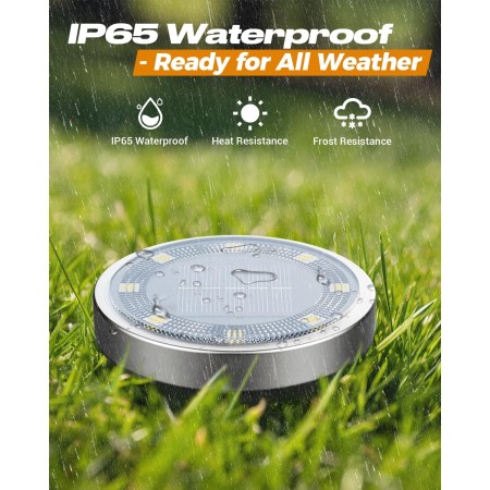 btfarm 8 Paquetes Luces Solares LED Exterior Jardin Suelo, 8 LED Luz Solar Exterior Jardin, IP65 Impermeable Lamparas Solares
