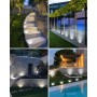 btfarm 8 Paquetes Luces Solares LED Exterior Jardin Suelo, 8 LED Luz Solar Exterior Jardin, IP65 Impermeable Lamparas Solares