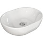 LEMONBATH Lavabo sobre Encimera Ovalado Blanco Brillo - Medidas 48 x 35 x 14 cm - Lavabo para colocar Sobre Encimera de Muebles