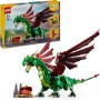 LEGO Creator 3 en 1 Dragón Medieval Transformable en Ave Fénix o Serpiente Marina, Animales de Juguete, Figuras Articuladas,