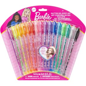 Barbie set de 16 bolígrafos de purpurina de para arte corporal con colores brillantes de Townley Girl. Indicado a partir de 3
