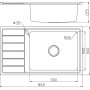 Omeere, 86x50 x21, Fregadero de cocina empotrable de acero inoxidable 304, grosor de material 0,9 mm, cuadrado, 1 escurridor R20