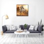 SHEGZHUC Cuadro Diamantes de Caballo 40x40cm Pintura Diamante Caballo Blanco Pintura Diamante Puesta de Sol Punto de Cruz