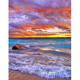 DCIDBEI 3D Ai Square Diamond Painting Paisajes 40x50 cm Puzzle Diamantes Paisaje Playa Adultos Pintura Diamante Paisaje Playa y