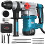 ENEACRO Martillo Perforador 1500W, 6J Energía de Impacto, 6 Velocidades，SDS Plus Mandril, 4 Funciones con Embrague de Seguridad&