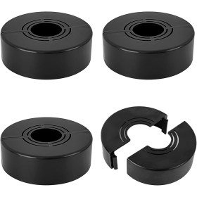 4 Piezas Embellecedor Grifo Ducha, Tamaño Ajustable Embellecedores Tubos Calefaccion, Negro Embellecedor Ducha Adecuado para