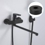 4 Piezas Embellecedor Grifo Ducha, Tamaño Ajustable Embellecedores Tubos Calefaccion, Negro Embellecedor Ducha Adecuado para