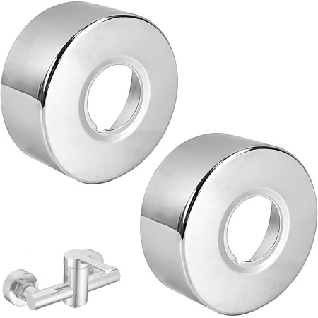 2 Piezas Embellecedor Grifo Ducha, 66 * 25 * 30 MM, Cubierta Decorativa de Acero Inoxidable, Llaves de Paso de Agua Baño, Roseta