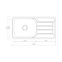 Omeere, Fregadero de cocina 100 x 50 B, acero inoxidable 304, grosor de material 0,8 mm, XXL, 50 x 40 cm, fregadero de cocina,