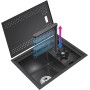 GOKEUEKDY Fregadero pequeño Oculto de un Solo Cuenco en Color Negro para Barra - Doméstico y Comercial, Ahorra Espacio,