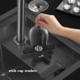 GOKEUEKDY Fregadero pequeño Oculto de un Solo Cuenco en Color Negro para Barra - Doméstico y Comercial, Ahorra Espacio,