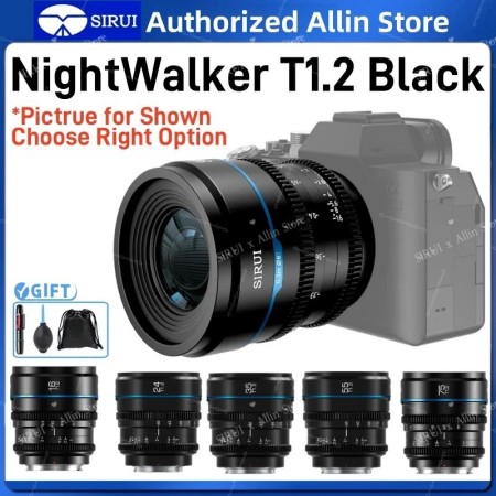SIRUI Night Walker 16mm 24mm 35mm 55mm 75mm T1.2 S35 lente Cine APS-C 