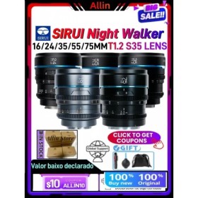 SIRUI Night Walker 16mm 24mm 35mm 55mm 75mm T1.2 S35 lente Cine APS-C 