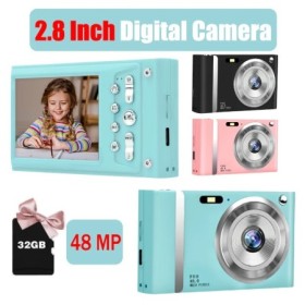 Cámara Digital HD de 48MP para niños, videocámara con pantalla grande 