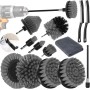 Vleuexe 13 Pieces Cepillo Taladro Limpieza Kit, Multifuncional Cepillo Limpieza Hogar Cepillo de Limpieza para Huecos para
