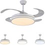 Ceiling Fan with LED Light 36W White in 3 Light Temperatures with Remote Control - Efficient and Quiet DC Motor, 3 Tones,