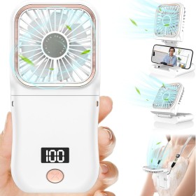 Kouric Rechargeable Handheld Fan,Mini USB Portable Fan 3 Speeds,Portable Folding Fan 180°,Handheld Fans with Power Bank,Pocket