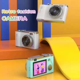 Cámara Digital HD para niños, videocámara de 64MP, autoenfoque, Vloggi