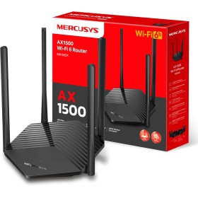 MERCUSYS MR1500X - Router Wi-Fi 6 de Doble Banda AX1500, Velocidad 1.5 Gbps,Ahorro de Energia, Beamforming, WPA3, Installacion