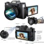 Cámara Digital 4K para fotografía, cámara Vlog con Zoom Digital 16X pa