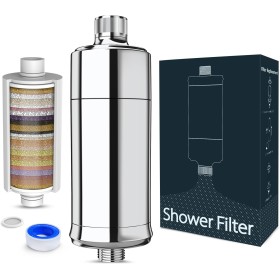 Filtro de Ducha de 32 Etapas con Vitamina C, MEKO Filtro Antical para Agua Dura, Filtro con Cartuchos Reemplazables de