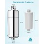 Filtro de Ducha de 32 Etapas con Vitamina C, MEKO Filtro Antical para Agua Dura, Filtro con Cartuchos Reemplazables de