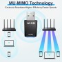 Adaptador WiFi USB para PC, AX900 Receptor WiFi 6 USB Doble Banda 5GHz 2.4GHz Dongle Antena Compatible con Windows 11/10/7