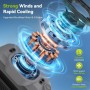 Waist Fan, 10,000mAh Powerful Waist Fan, 15,500 RPM 3 Speed, Portable Fan with Flashlight for Work, Hiking, Outdoor and Works as